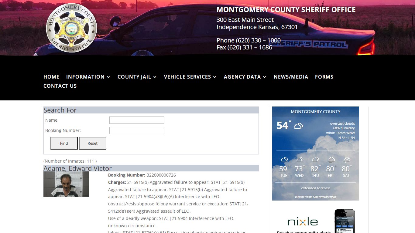 Jail Roster | Montgomery County Sheriff's Office Website