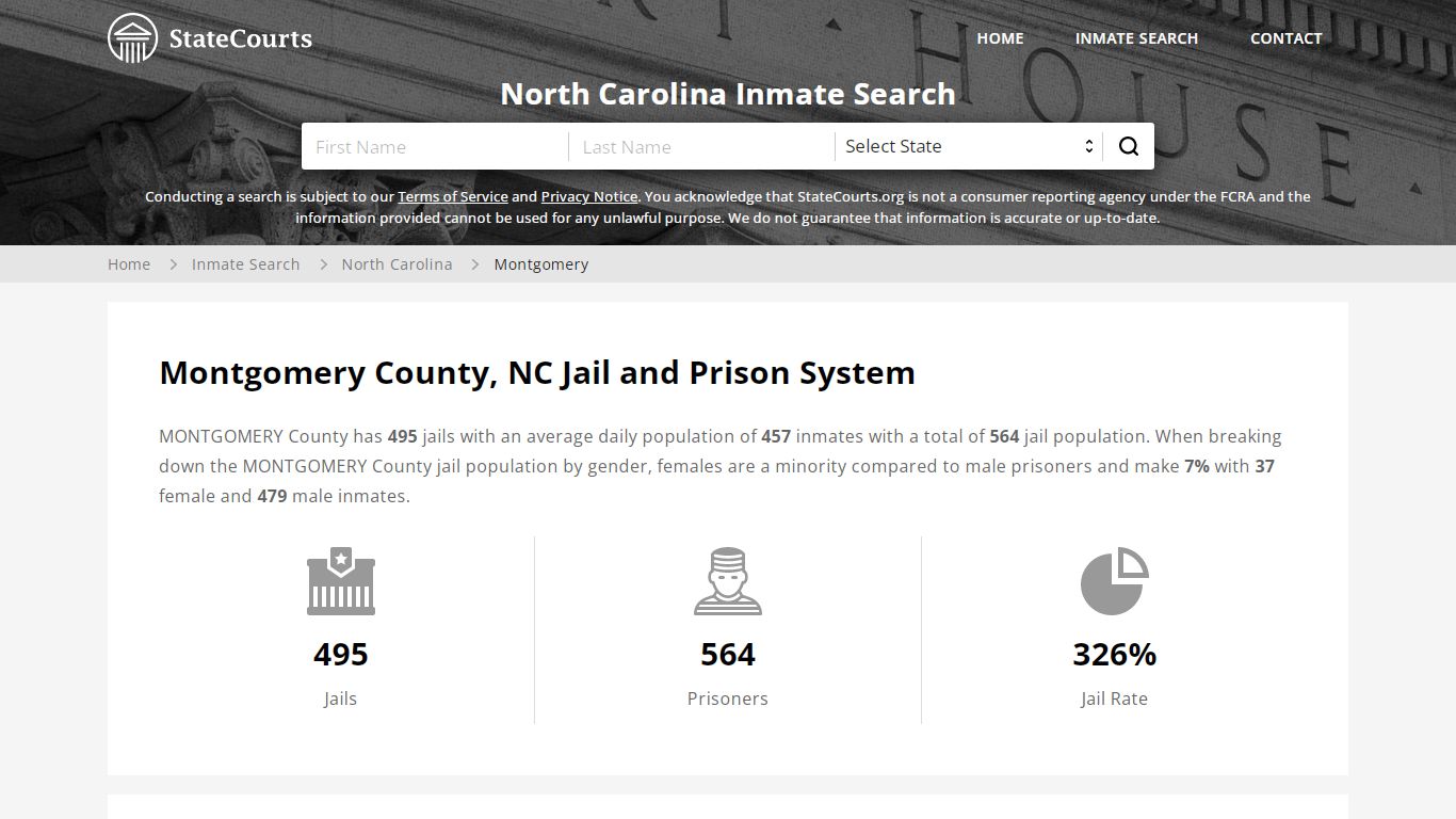 Montgomery County, NC Inmate Search - StateCourts